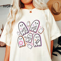 Retro Halloween Haunt Me Ghosts Fall Comfort Colors - Adult & Kids T-Shirts, Sweatshirts & Hoodies apparel design preview 1