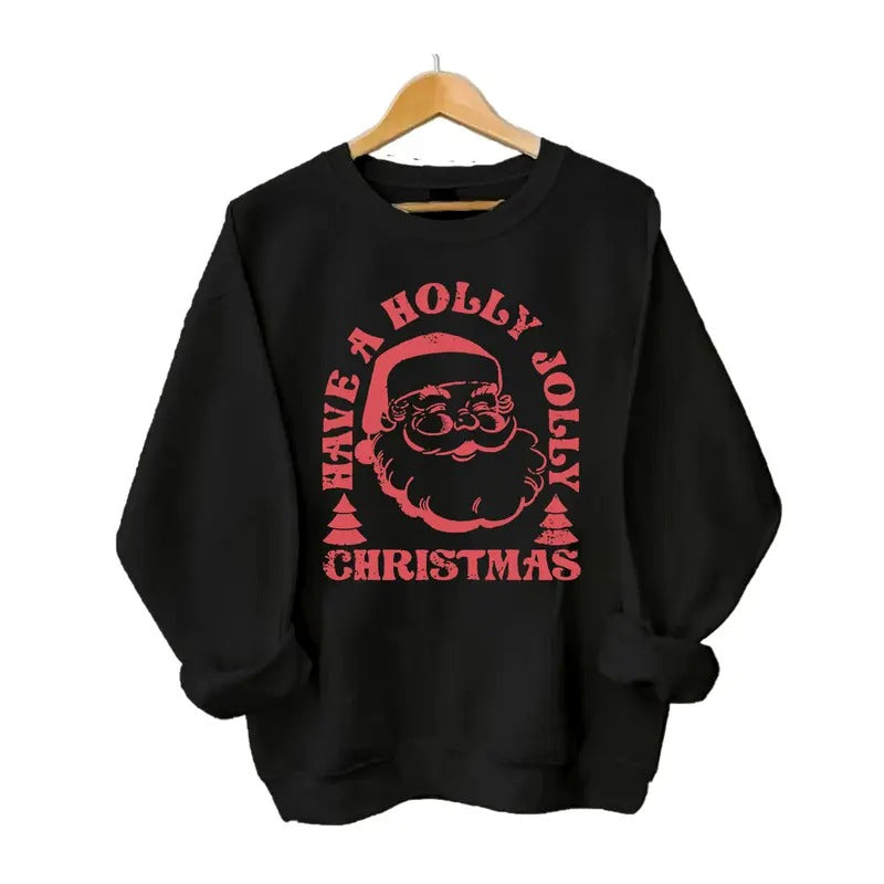 Retro Have H0lly J0lly Santa Claus Winter Him Her - Adult & Kids T-Shirts, Sweatshirts & Hoodies apparel design preview 1