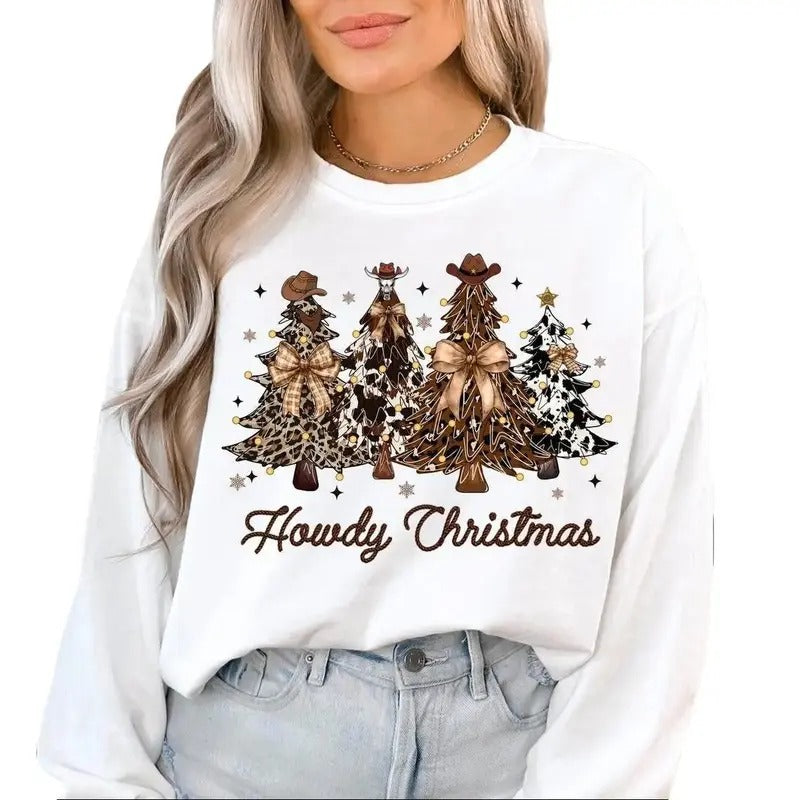 Retro Howdy Western Tree Cowboy Cowgirl Coquette Bow - Adult & Kids T-Shirts, Sweatshirts & Hoodies apparel design preview 1