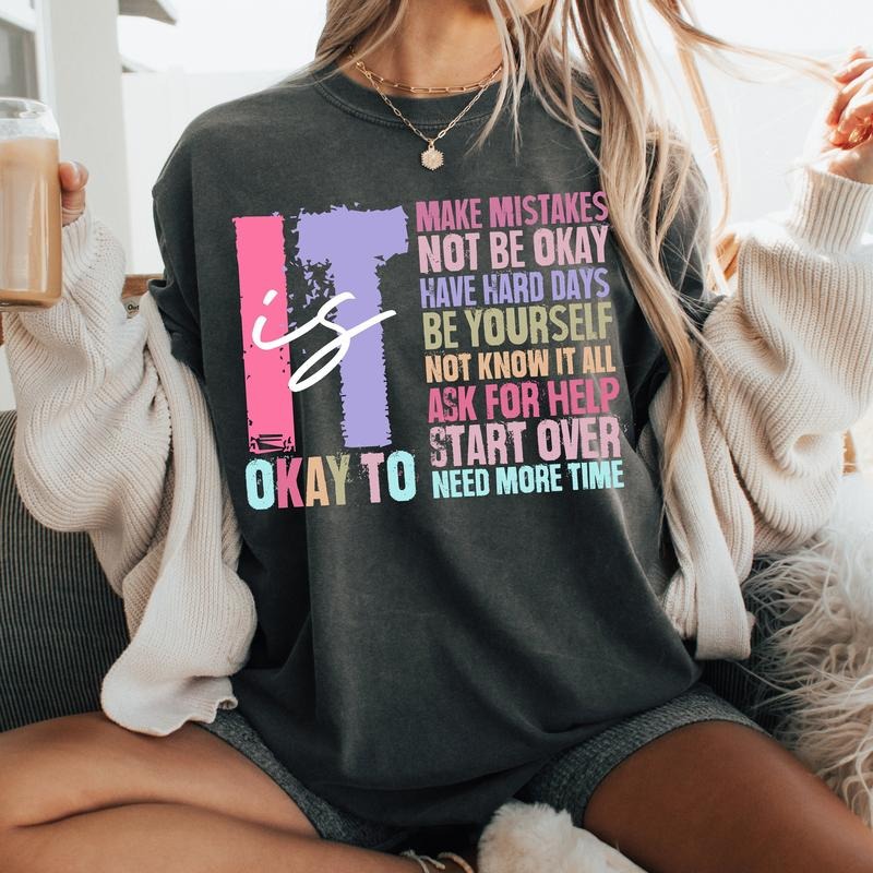Retro 'S Okay Make Mistakes Be Yourself Full Sizes - Adult & Kids T-Shirts, Sweatshirts & Hoodies apparel design preview 1