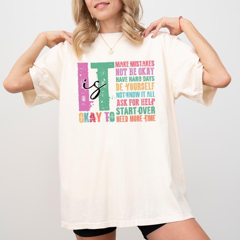 Retro 'S Okay Make Mistakes Be Yourself Motivation - Adult & Kids T-Shirts, Sweatshirts & Hoodies apparel design preview 1