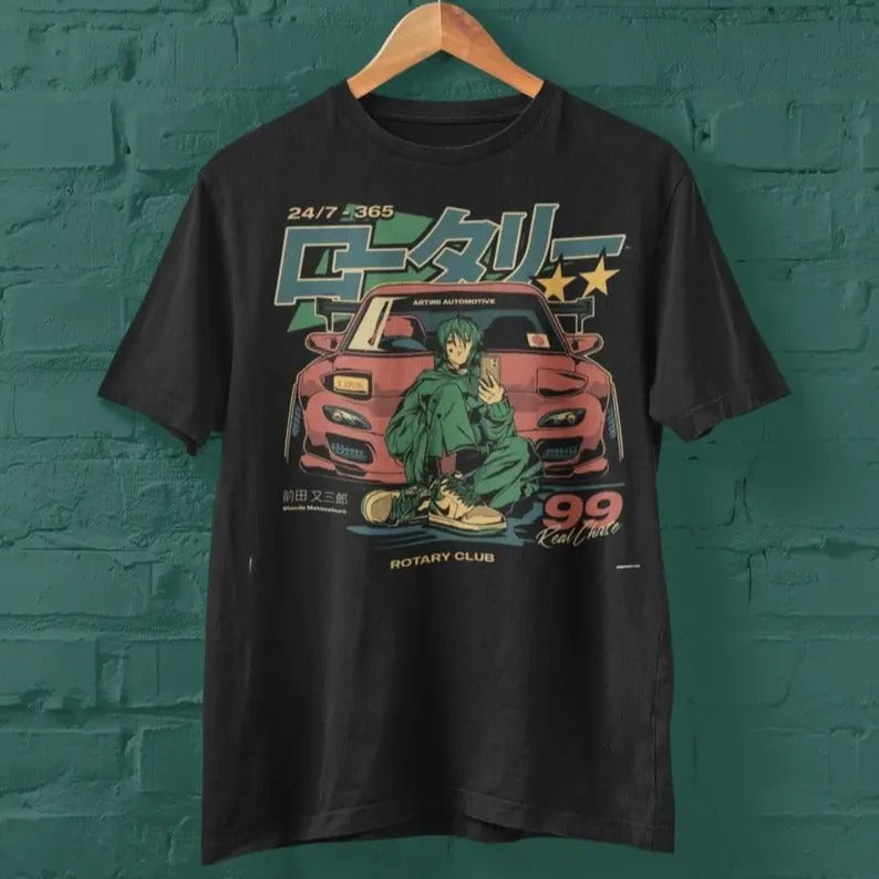 Retro Japanese Anime Car 90s Vaporwave Streetwear JDM - Adult & Kids T-Shirts, Sweatshirts & Hoodies apparel design preview 1