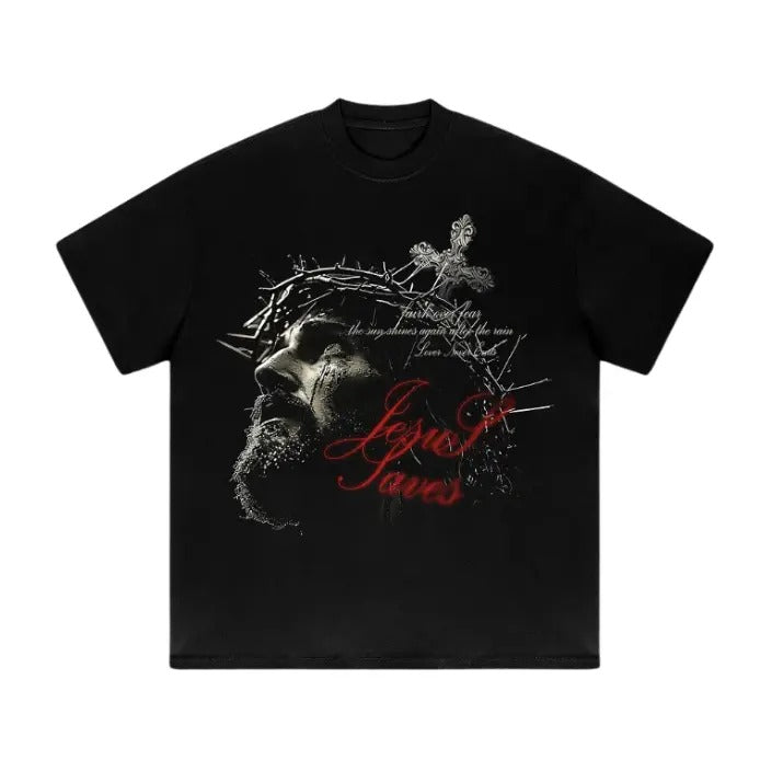 Retro Jesus Cross Faith Print Cotton Size S 3XL Top - Adult & Kids T-Shirts, Sweatshirts & Hoodies apparel design preview 1
