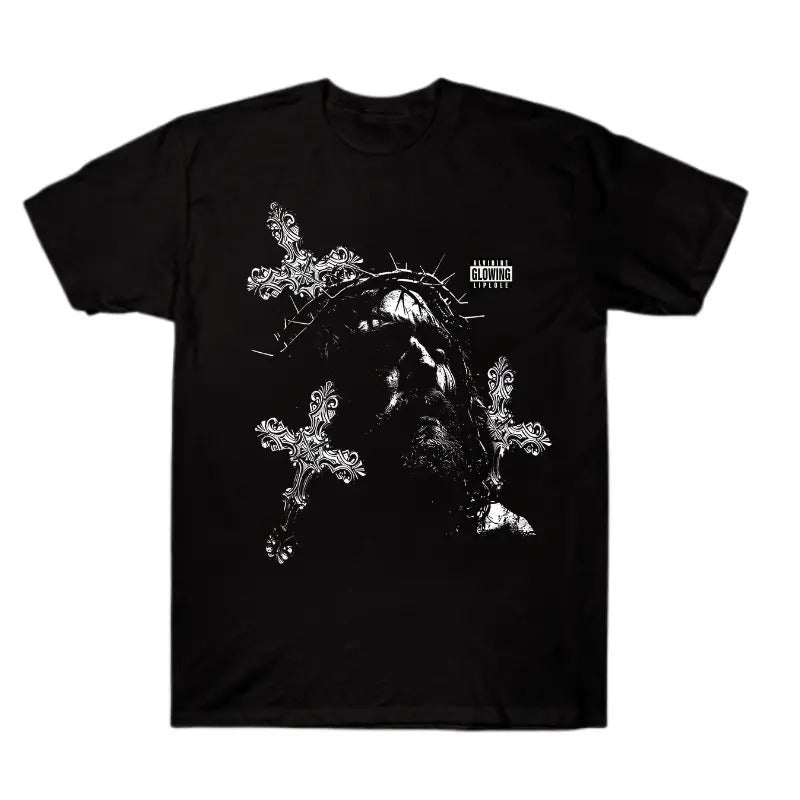 Retro Jesus Cross Print Acid Washed Cotton Crew Neck - Adult & Kids T-Shirts, Sweatshirts & Hoodies apparel design preview 1