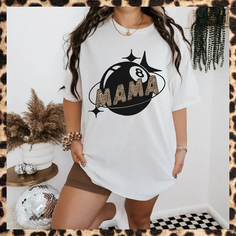 Retro Leopard Mama Letter Print Short Sleeve Summer - Adult & Kids T-Shirts, Sweatshirts & Hoodies apparel design preview 1
