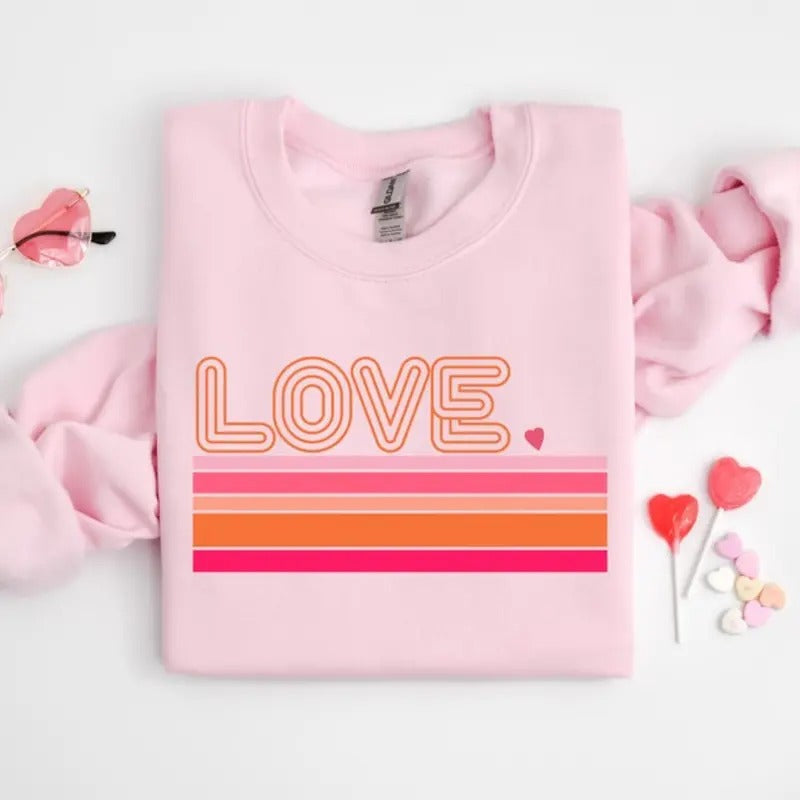 Retro Love Woman Heart Cute Valentine Valentines - Adult & Kids T-Shirts, Sweatshirts & Hoodies apparel design preview 1