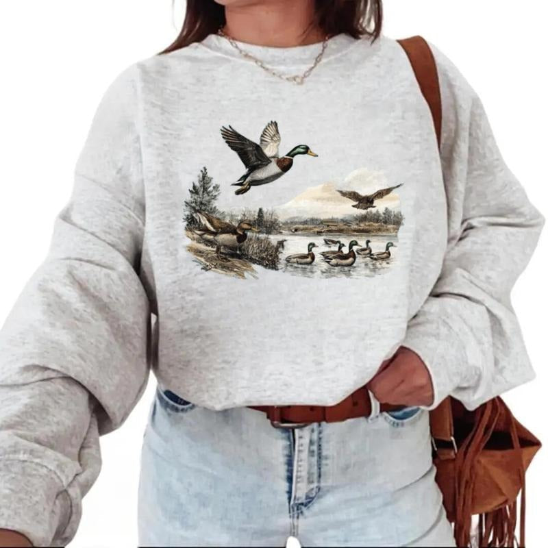 Retro Mallard Ducks Fall 90s Waterfowl Duck Vintage - Adult & Kids T-Shirts, Sweatshirts & Hoodies apparel design preview 1