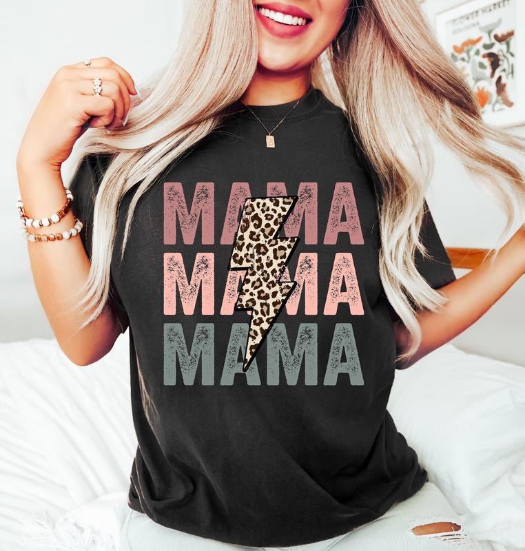 Retro Mama Leopard Mom Life Girl Motherhood Cute - Adult & Kids T-Shirts, Sweatshirts & Hoodies apparel design preview 1