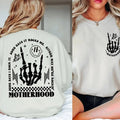 Retro Motherhood Skeleton Hand Rock Mom Life Funny - Adult & Kids T-Shirts, Sweatshirts & Hoodies apparel design preview 1