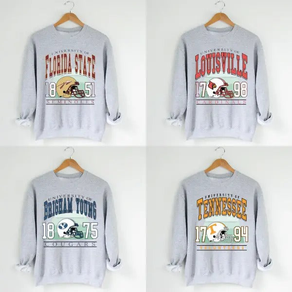 Retro NCAA University Football Classic - Adult & Kids T-Shirts, Sweatshirts & Hoodies apparel design preview 1