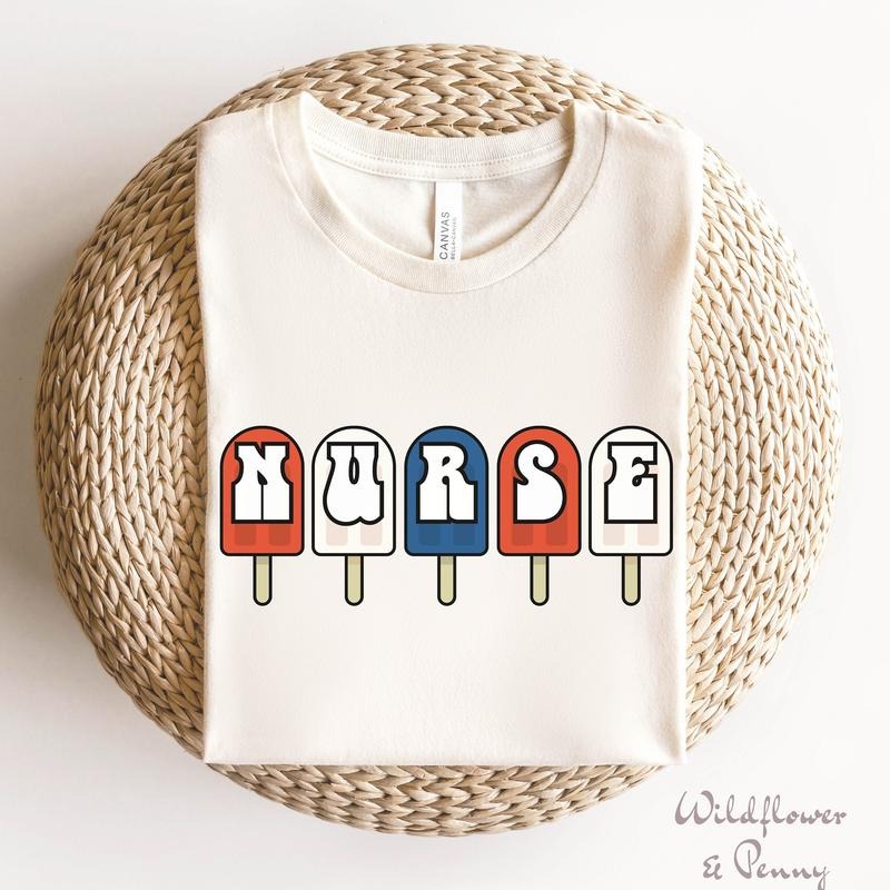 Retro Nurse Shirtfourth July Independence Day Red - Adult & Kids T-Shirts, Sweatshirts & Hoodies apparel design preview 1