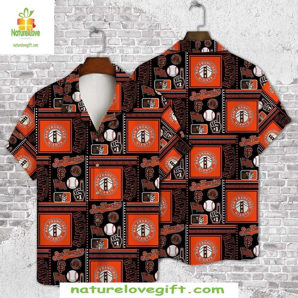 San Francisco Giants Retro Patchwork Hawaiian MLB - Adult & Kids T-Shirts, Sweatshirts & Hoodies apparel design preview 1