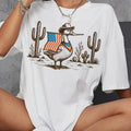 Retro Patriotic Western Cowboy Goose Funny 4th July - Adult & Kids T-Shirts, Sweatshirts & Hoodies apparel design preview 1