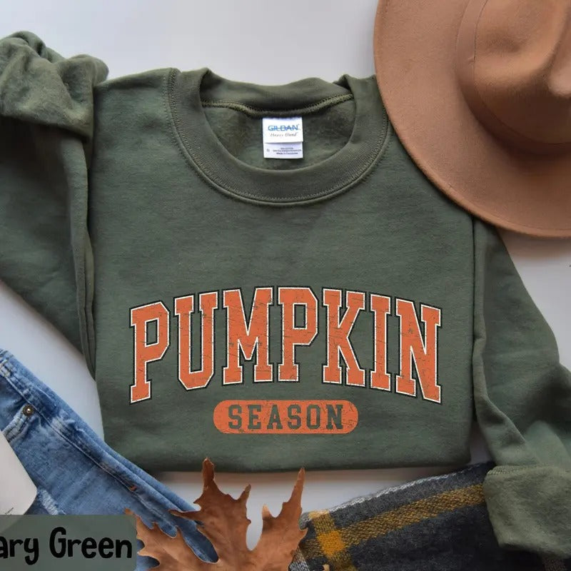 Retro Pumpkin Season Cute Fall Thanksgiving Halloween - Adult & Kids T-Shirts, Sweatshirts & Hoodies apparel design preview 1