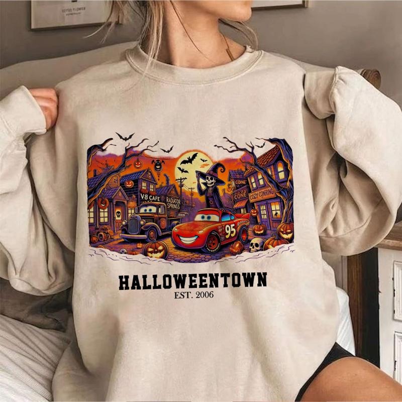 Retro Radiator Springs Cars Movie Halloween Town 2006 - Adult & Kids T-Shirts, Sweatshirts & Hoodies apparel design preview 1