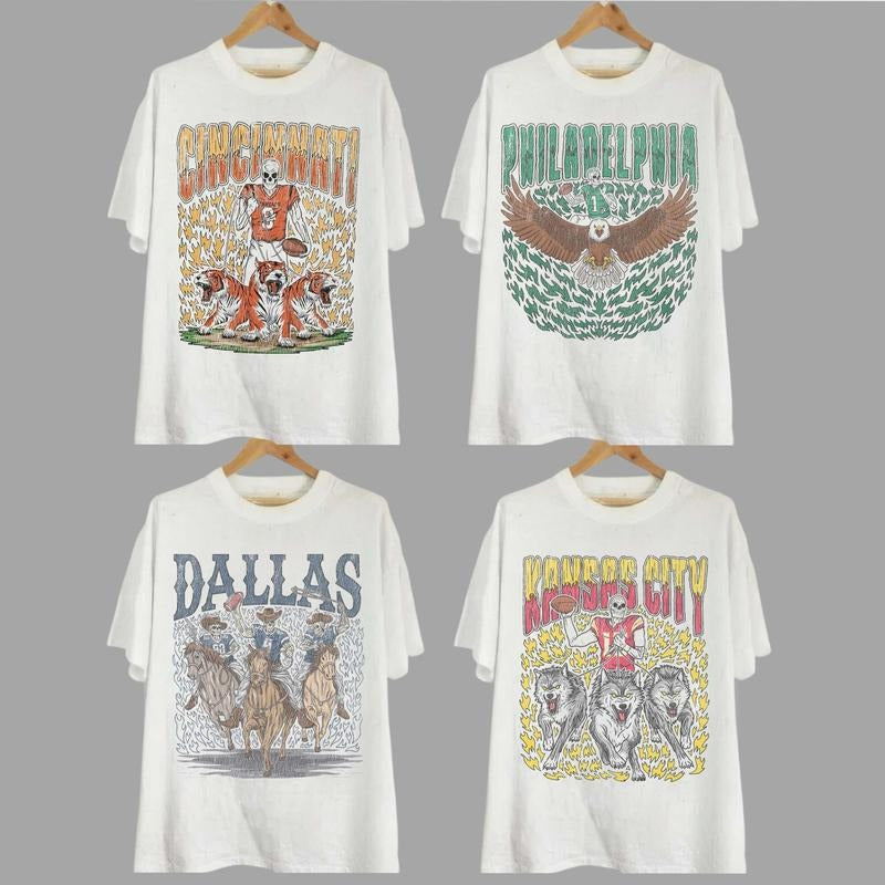 Retro Skeleton All Teams Football Gildan 5000 Sport - Adult & Kids T-Shirts, Sweatshirts & Hoodies apparel design preview 1