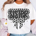 Retro Soccer Sister Coquette Game Day Bow Checkered - Adult & Kids T-Shirts, Sweatshirts & Hoodies apparel design preview 1