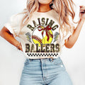 Retro Softball Baseball Raising Ballers Game Day - Adult & Kids T-Shirts, Sweatshirts & Hoodies apparel design preview 1