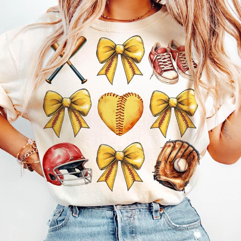 Retro Softball Bow Coquette Mom Season - Adult & Kids T-Shirts, Sweatshirts & Hoodies apparel design preview 1