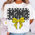 Retro Softball Mama Coquette Game Day Bow Checker - Adult & Kids T-Shirts, Sweatshirts & Hoodies apparel design preview 1