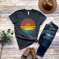 Retro Sunset Rays Wavy Sun Sunshine Beachy Summer - Adult & Kids T-Shirts, Sweatshirts & Hoodies apparel design preview 1