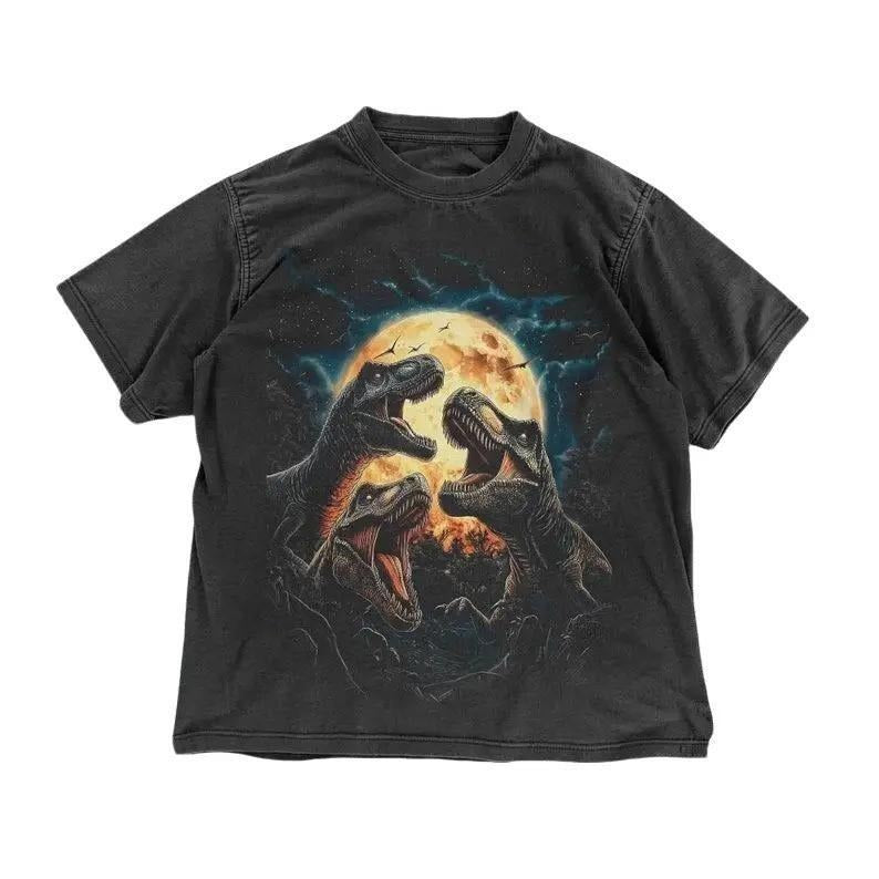 Retro T Rex Dinosaur Moonlit Jurassic Vintage Lovers - Adult & Kids T-Shirts, Sweatshirts & Hoodies apparel design preview 1