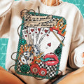 Retro Turquoise Western Country Life Is Gamble Wild - Adult & Kids T-Shirts, Sweatshirts & Hoodies apparel design preview 1