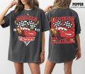Retro Two Side McQueen Cars Movie Lightning Piston - Adult & Kids T-Shirts, Sweatshirts & Hoodies apparel design preview 1