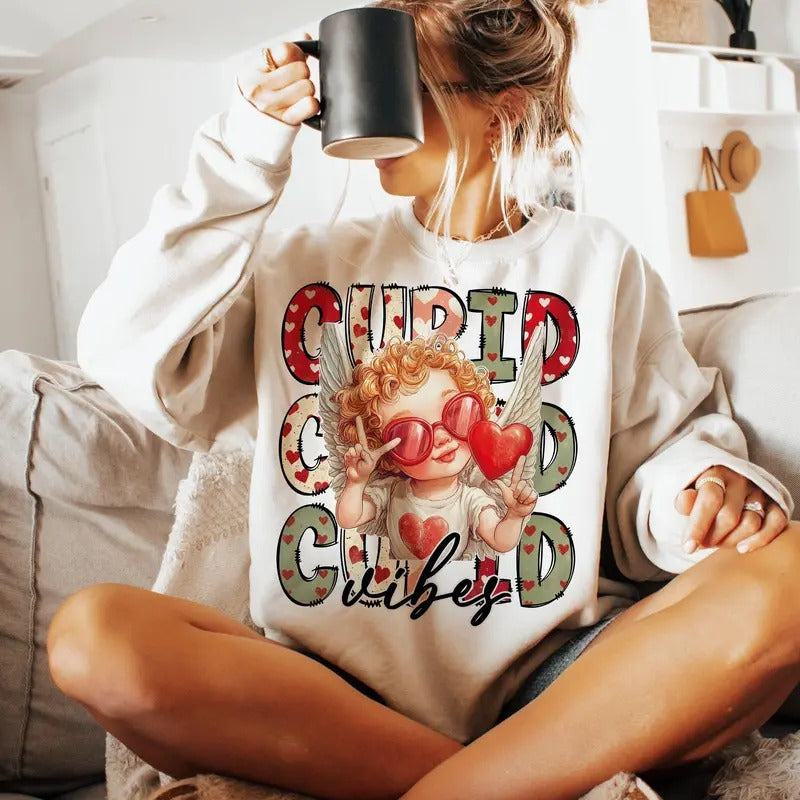 Retro Cupid Funny Cute Valentine - Adult & Kids T-Shirts, Sweatshirts & Hoodies apparel design preview 1