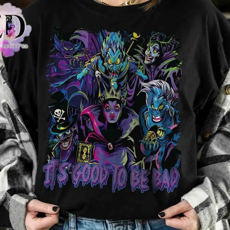 Retro Villains 'S Good Be Bad Halloween Family 2024 - Adult & Kids T-Shirts, Sweatshirts & Hoodies apparel design preview 1