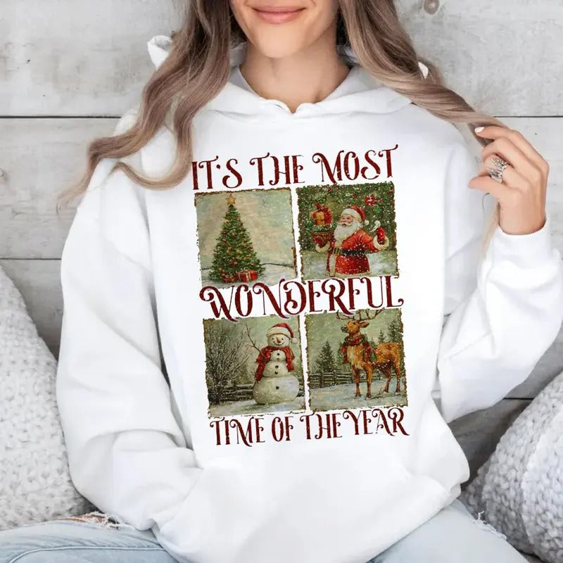 Retro Vintage Santa Claus Merry Cotton Polyester Fit - Adult & Kids T-Shirts, Sweatshirts & Hoodies apparel design preview 1