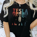 Retro Vtg Tesla Rock Band Black Cotton All Sizes - Adult & Kids T-Shirts, Sweatshirts & Hoodies apparel design preview 1