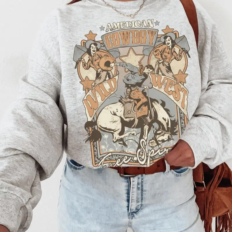 Retro Western Top Perfect - Adult & Kids T-Shirts, Sweatshirts & Hoodies apparel design preview 1