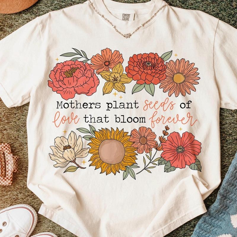 Retro Floral Mama Quote Mom She Is - Adult & Kids T-Shirts, Sweatshirts & Hoodies apparel design preview 1