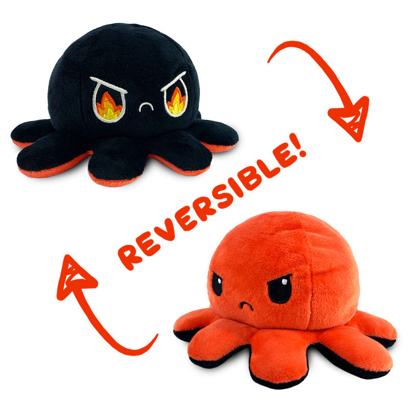 TeeTurtle Reversible Octopus Plushie (Black Red) - Adult & Kids T-Shirts, Sweatshirts & Hoodies apparel design preview 1