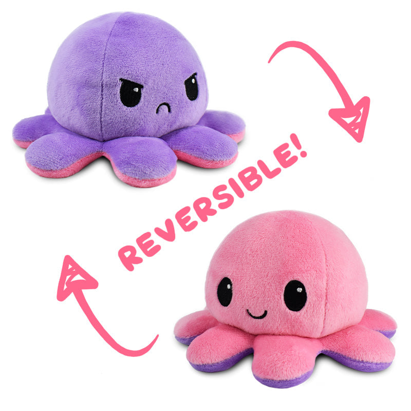 TeeTurtle Reversible Octopus Plushie (Purple Pink) - Adult & Kids T-Shirts, Sweatshirts & Hoodies apparel design preview 1