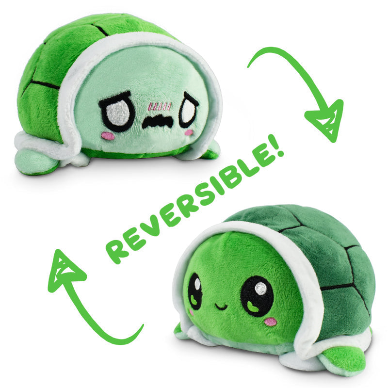 TeeTurtle Reversible Turtle Plushie (Green Worried) - Adult & Kids T-Shirts, Sweatshirts & Hoodies apparel design preview 1