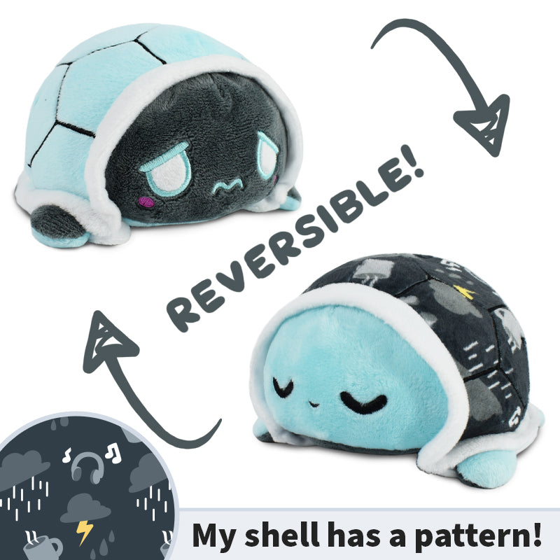 TeeTurtle Reversible Turtle Plushie (Rainy Day Shell) - Adult & Kids T-Shirts, Sweatshirts & Hoodies apparel design preview 1