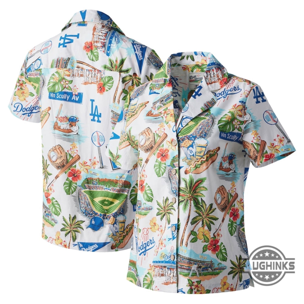 Reyn Spooner La Dodgers White Scenic Camp Hawaiian - Adult & Kids T-Shirts, Sweatshirts & Hoodies apparel design preview 1