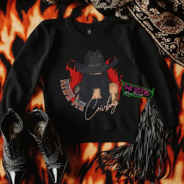 Ride Me Cowboy Black Punk Alt Grunge Goth Skeleton - Adult & Kids T-Shirts, Sweatshirts & Hoodies apparel design preview 1