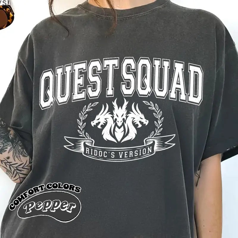 Ridoc Quest Squad Onyx Storm Fourth Wing Basgiath War - Adult & Kids T-Shirts, Sweatshirts & Hoodies apparel design preview 1