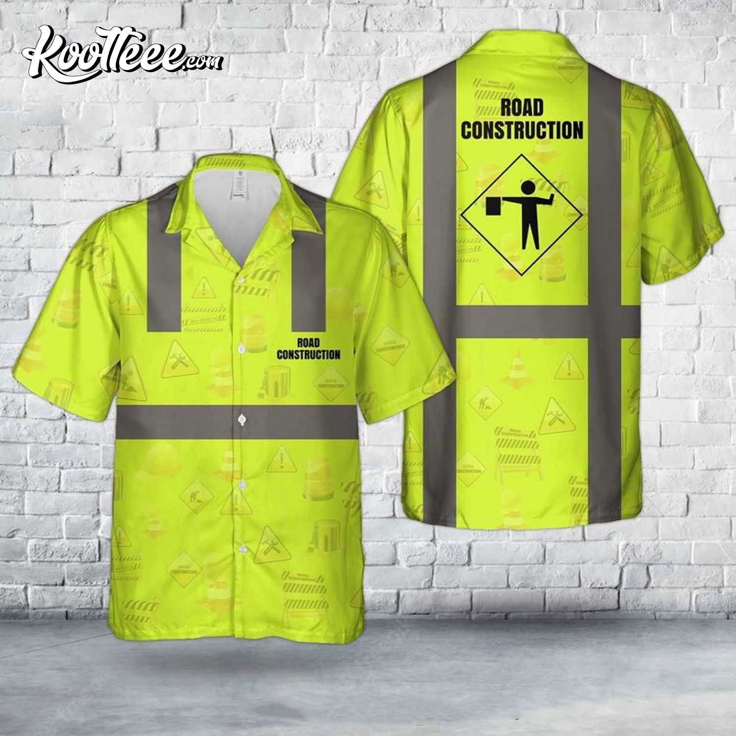 Road Construction Sign Full Printed Hawaiian - Adult & Kids T-Shirts, Sweatshirts & Hoodies apparel design preview 1