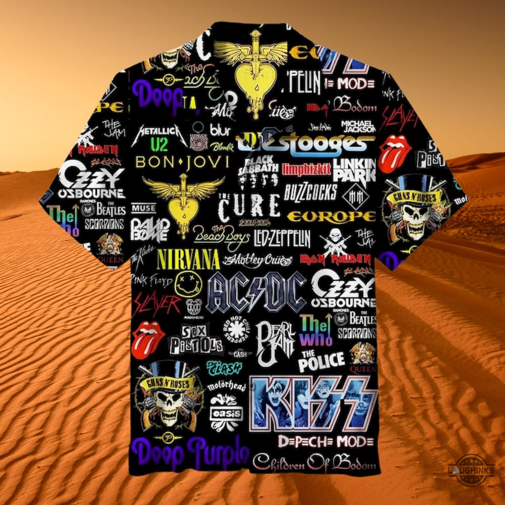 Rock Band Collage Hawaiian And Shorts Classic Music - Adult & Kids T-Shirts, Sweatshirts & Hoodies apparel design preview 1