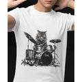 Rock Cat Playing Drums Funny Lovers Concert Festival - Adult & Kids T-Shirts, Sweatshirts & Hoodies apparel design preview 1
