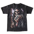 Rocker Skull Vintage Retro Rock 90s Biker Skeleton - Adult & Kids T-Shirts, Sweatshirts & Hoodies apparel design preview 1