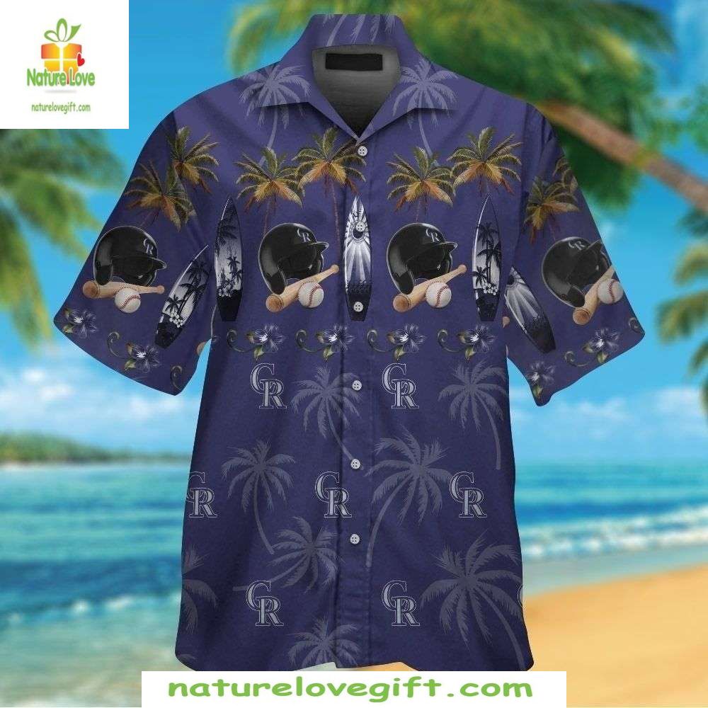 MLB Hawaiian Rockies Beachfront Baseball Tropical - Adult & Kids T-Shirts, Sweatshirts & Hoodies apparel design preview 1