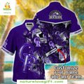 MLB Hawaiian Rockies Purple Leaves Customizable Name - Adult & Kids T-Shirts, Sweatshirts & Hoodies apparel design preview 1