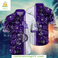 MLB Hawaiian Rockies Deep Purple Floral Aloha - Adult & Kids T-Shirts, Sweatshirts & Hoodies apparel design preview 1