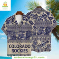 MLB Hawaiian Rockies Navy Tribal Diamond Tropical - Adult & Kids T-Shirts, Sweatshirts & Hoodies apparel design preview 1