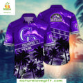 Colorado Rockies Hawaiian Purple Sunset Baseball - Adult & Kids T-Shirts, Sweatshirts & Hoodies apparel design preview 1